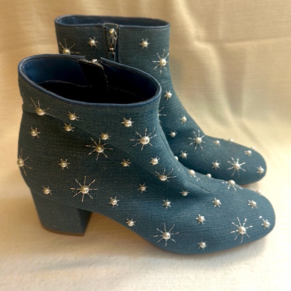 Denim and Pearl Booties - Picture 2 of 3
